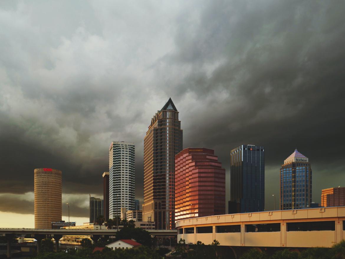 Storm over a city