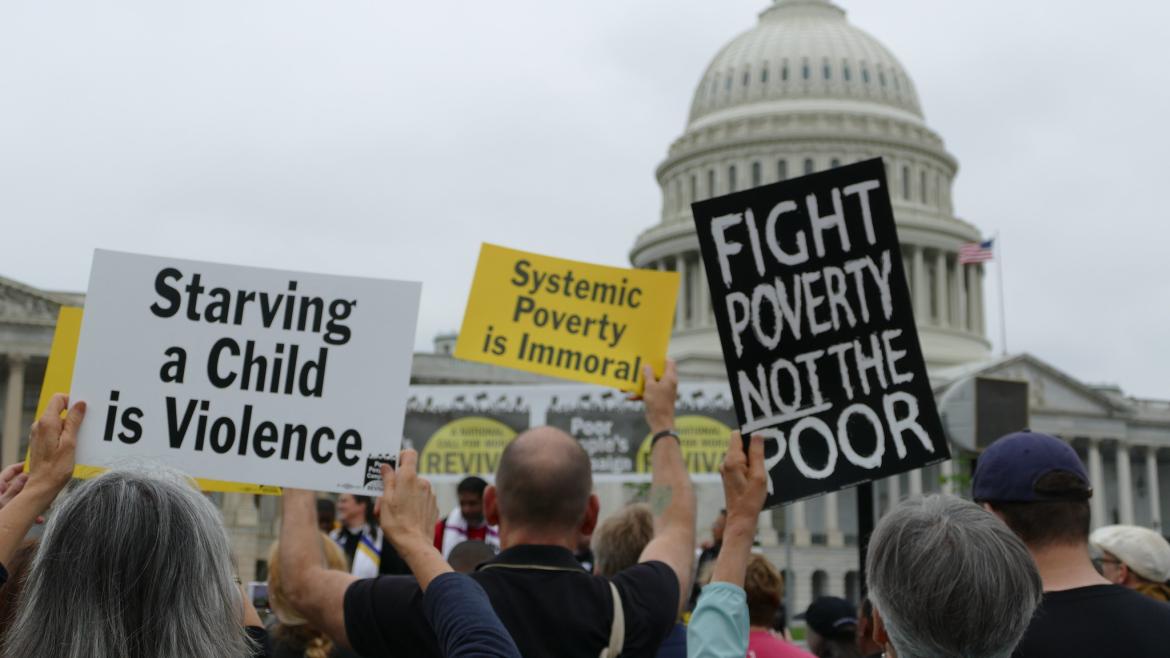 Marchers outside Capitol for Poor Peoples Campaign