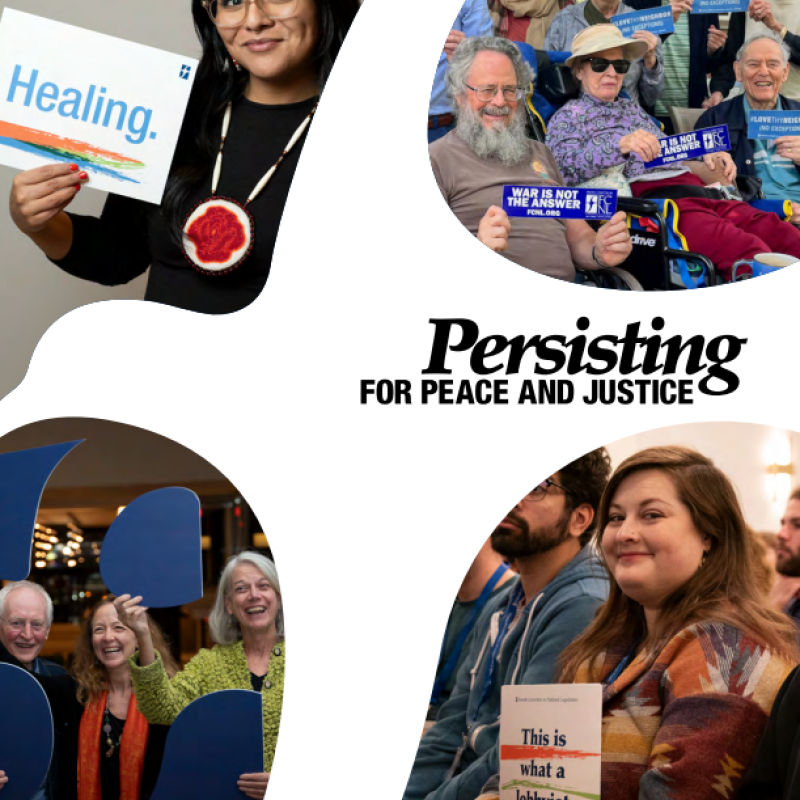 Annual Report 2024 Cover: Persisting for Peace and Justice